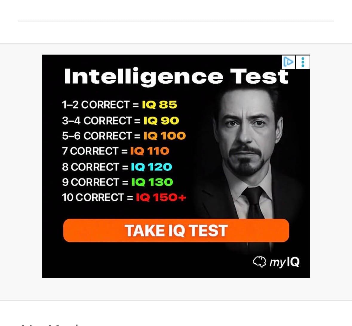 robert downey jr iq