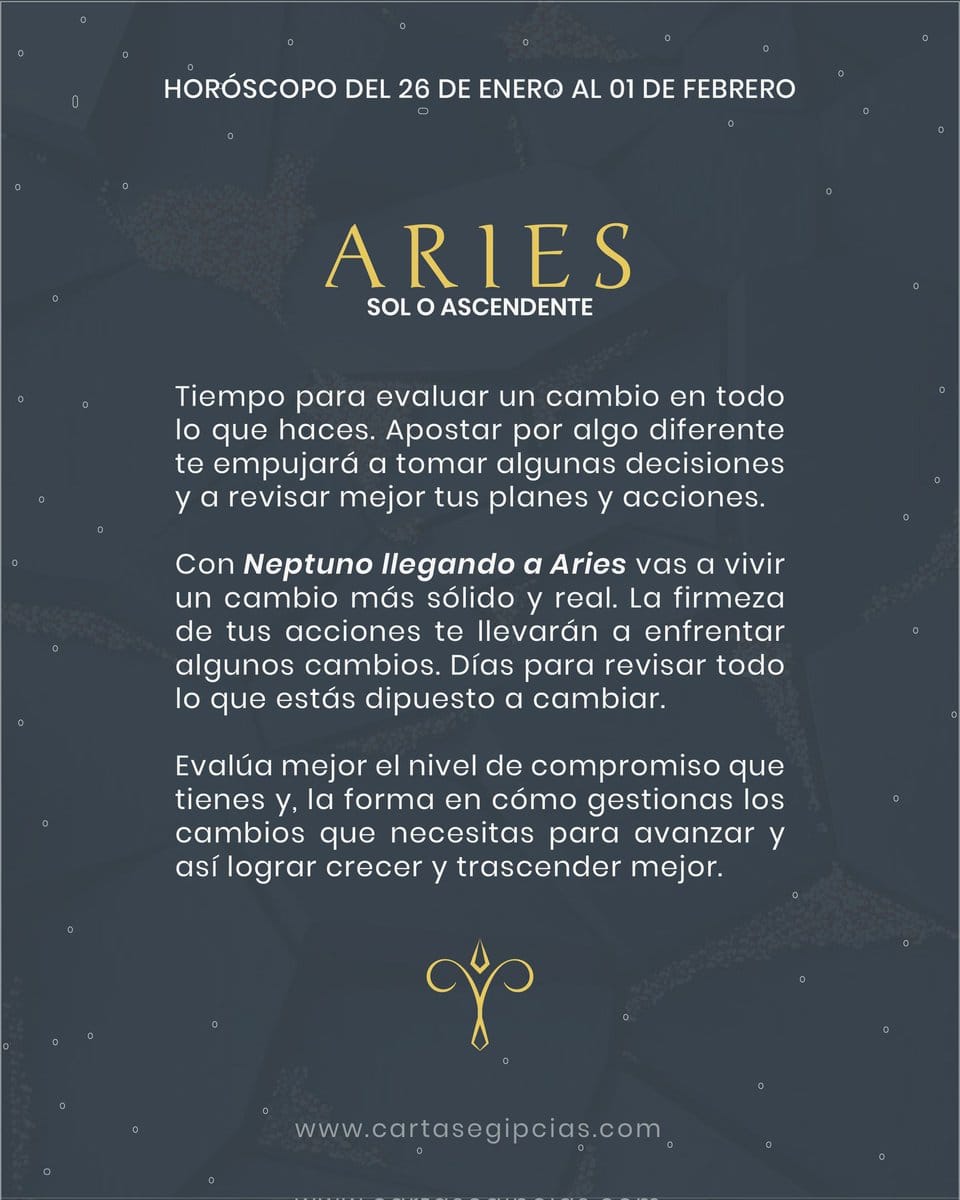Aries horóscopo semanal
