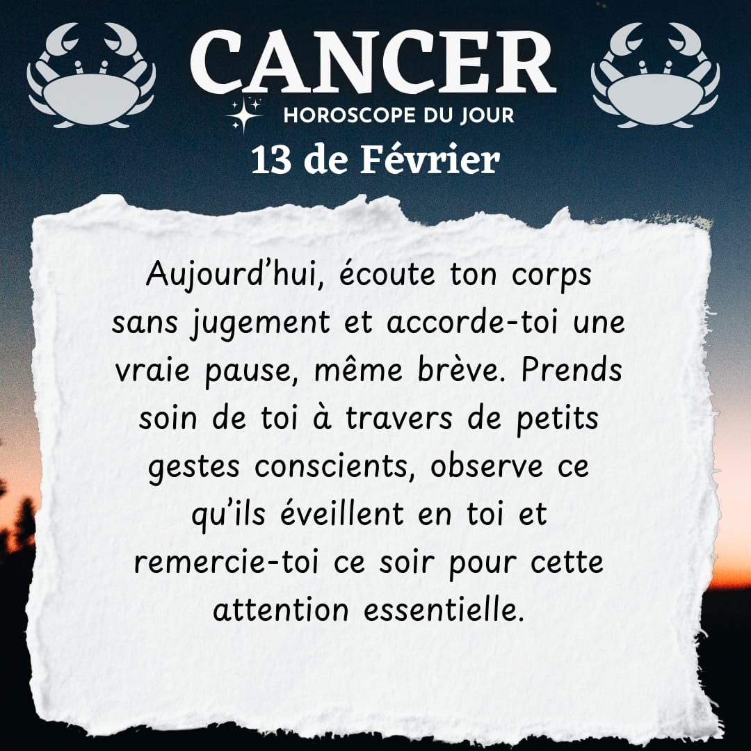 Cancer horoscope du jour
