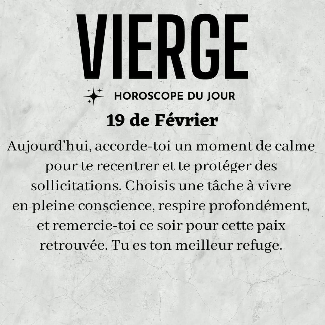 Vierge horoscope du jour