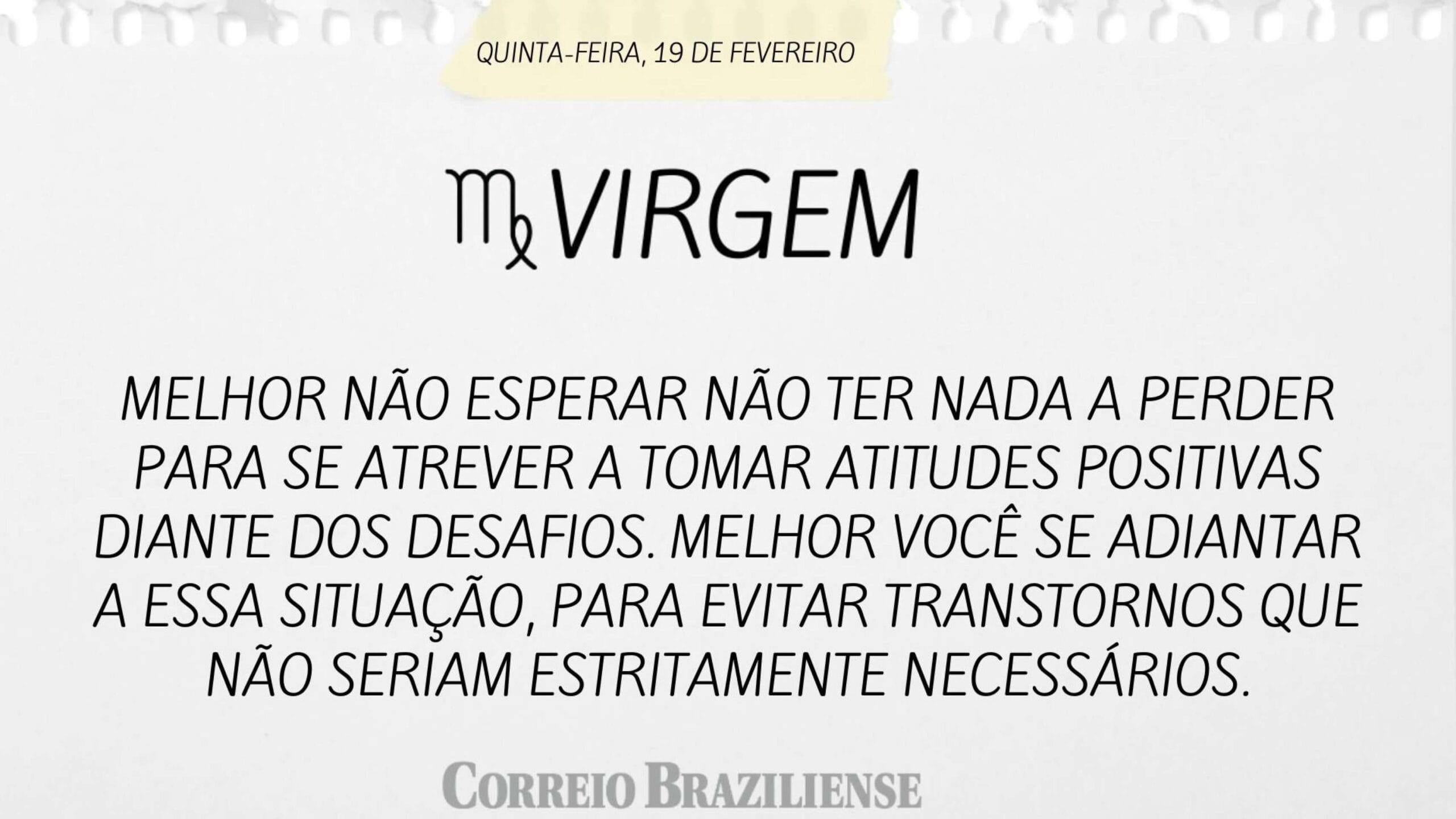 Virgem horóscopo diário