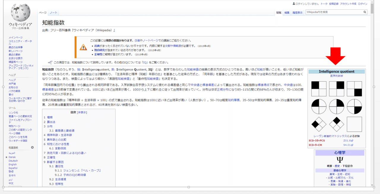 wikipedia iq test